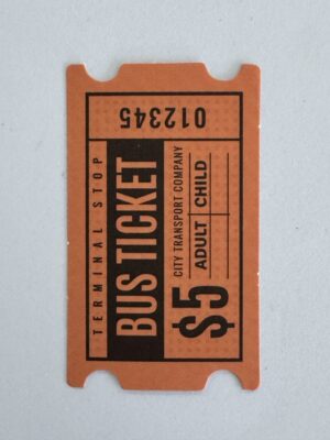 6.5cm x 4cm - Bus Ticket Sticker