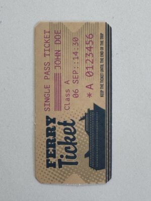 7cm x 3.5cm - Ferry Ticket Coupon Sticker
