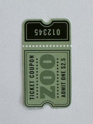 5cm x 2.5cm - Zoo Ticket Coupon Sticker