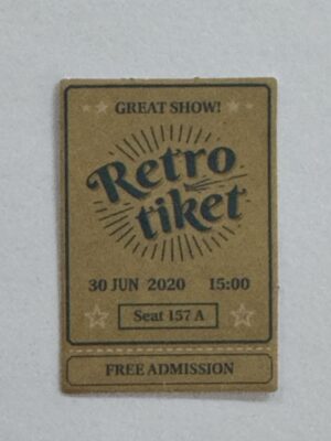 3.25cm x 2cm - Retro Ticket Coupon Sticker