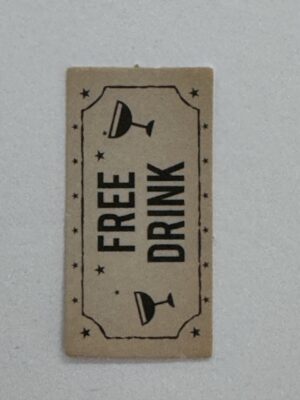 3.75cm x 2cm - Free Drink Coupon Sticker