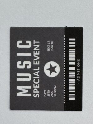 4cm x 3.5cm - Music Ticket Coupon Sticker