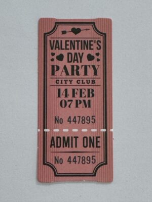 7.5cm x 3.5cm - Valentines Day Party Coupon Sticker