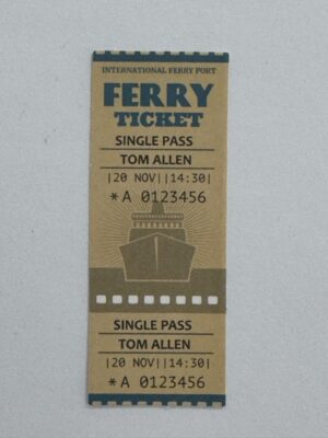 7.5cm x 3cm - Ferry Ticket Coupon Sticker