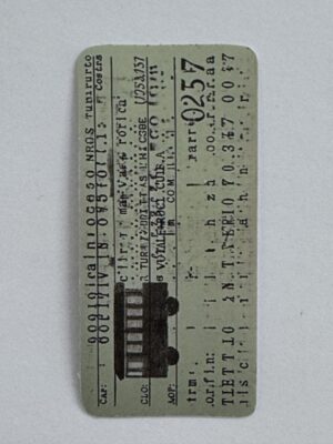 6.75cm x 3.25cm - Tram Ticket Sticker