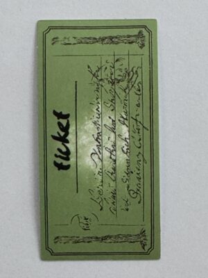 7cm x 3.5cm - Green Ticket Sticker