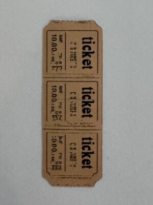 7cm x 2.5cm - Three Ticket Stack Sticker