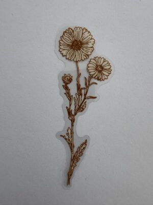 9.5cm x 3.5cm - PET Flower Sticker