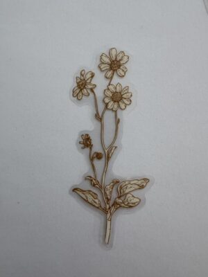 10cm x 4cm - PET Flower Sticker