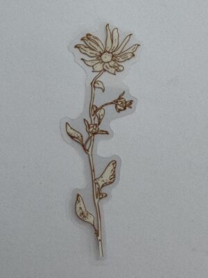 10cm x 3.5cm - PET Flower Sticker