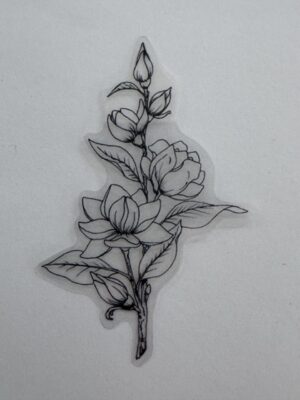 8.5cm x 5.5cm - Elegant Floral Outline PET Stickers