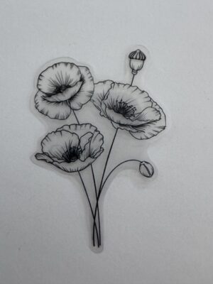 8.5cm x 6cm - Elegant Floral Outline PET Stickers
