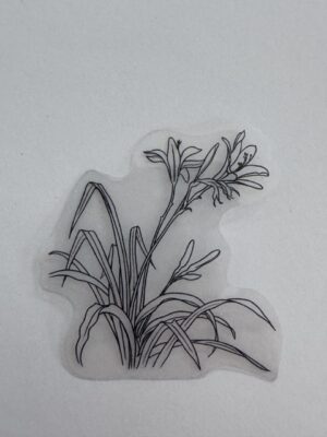 6cm x 5.5cm - Elegant Floral Outline PET Stickers