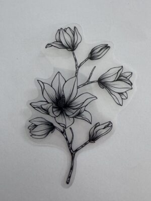 9.5cm x 6.5cm - Elegant Floral Outline PET Stickers