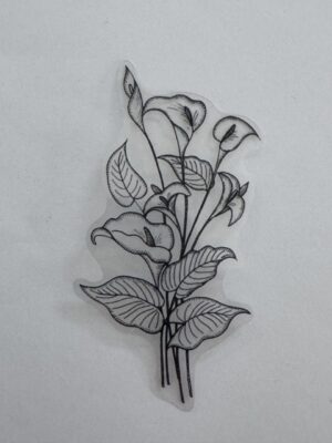 10.5cm x 5cm - Elegant Floral Outline PET Stickers