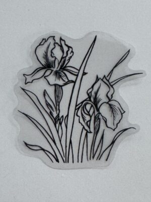 5.5cm x 5.5cm - Elegant Floral Outline PET Stickers