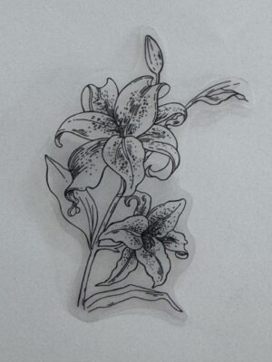8cm x 5cm - Elegant Floral Outline PET Stickers