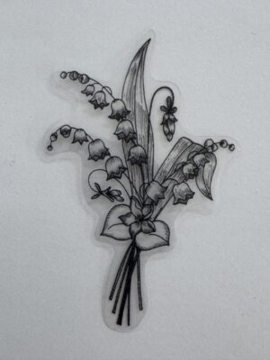 8.5cm x 5.5cm - Elegant Floral Outline PET Stickers