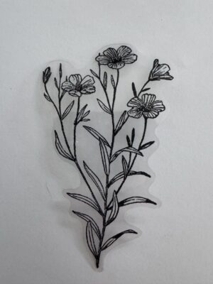 9.5cm x 5.5cm - Elegant Floral Outline PET Stickers