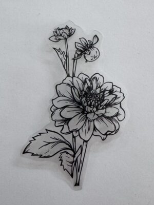 9cm x 6cm - Elegant Floral Outline PET Stickers