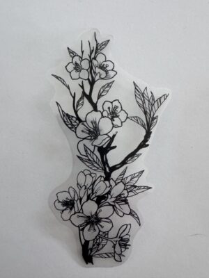 11cm x 5cm - Elegant Floral Outline PET Stickers