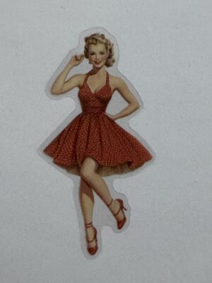 7.5cm x 3.5cm - Vintage Pin-Up PET Stickers | Retro 1940s-1950s Women