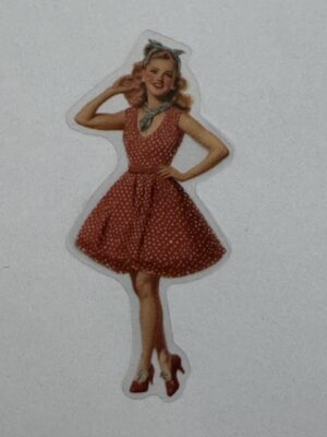 7.5cm x 3.5cm - Vintage Pin-Up PET Stickers | Retro 1940s-1950s Women