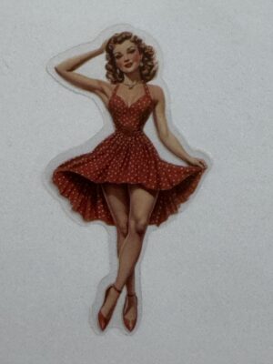 7.5cm x 3.5cm - Vintage Pin-Up PET Stickers | Retro 1940s-1950s Women