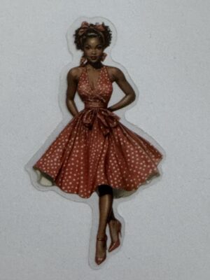 7.5cm x 4cm - Vintage Pin-Up PET Stickers | Retro 1940s-1950s Women