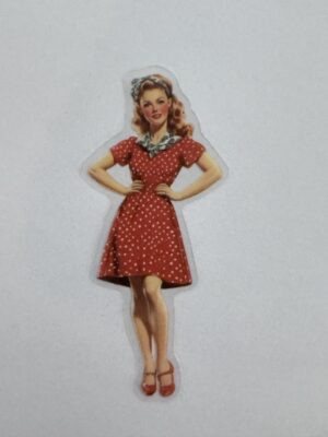7.5cm x 3cm - Vintage Pin-Up PET Stickers | Retro 1940s-1950s Women