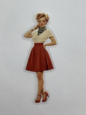7.5cm x 2.5cm - Vintage Pin-Up PET Stickers | Retro 1940s-1950s Women