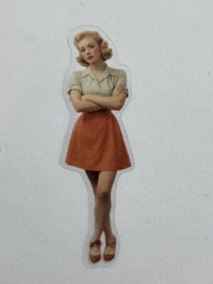 7.5cm x 2cm - Vintage Pin-Up PET Stickers | Retro 1940s-1950s Women
