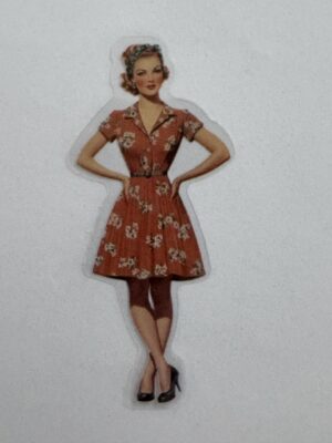 7.5cm x 3cm - Vintage Pin-Up PET Stickers | Retro 1940s-1950s Women
