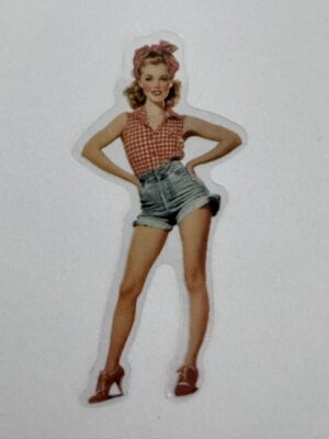 7.5cm x 3.5cm - Vintage Pin-Up PET Stickers | Retro 1940s-1950s Women