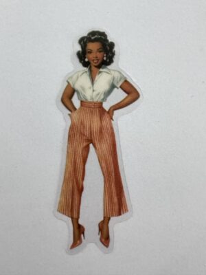 7.5cm x 2.5cm - Vintage Pin-Up PET Stickers | Retro 1940s-1950s Women
