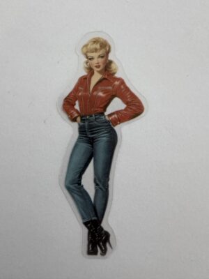 7.5cm x 3cm - Vintage Pin-Up PET Stickers | Retro 1940s-1950s Women