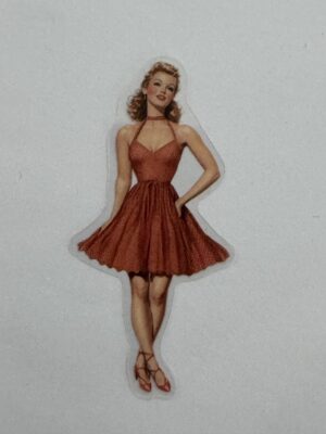 7.5cm x 3.5cm - Vintage Pin-Up PET Stickers | Retro 1940s-1950s Women