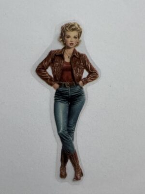 7.5cm x 3cm - Vintage Pin-Up PET Stickers | Retro 1940s-1950s Women