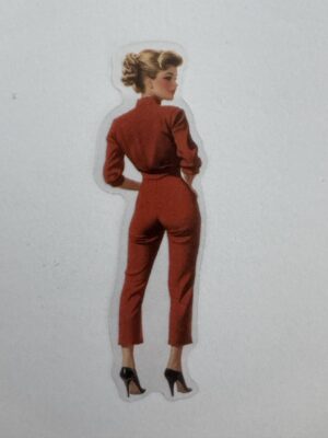 7.5cm x 2.5cm - Vintage Pin-Up PET Stickers | Retro 1940s-1950s Women
