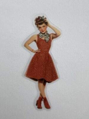 7.25cm x 2.5cm - Vintage Pin-Up PET Stickers | Retro 1940s-1950s Women
