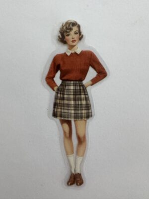 7.5cm x 2.5cm - Vintage Pin-Up PET Stickers | Retro 1940s-1950s Women