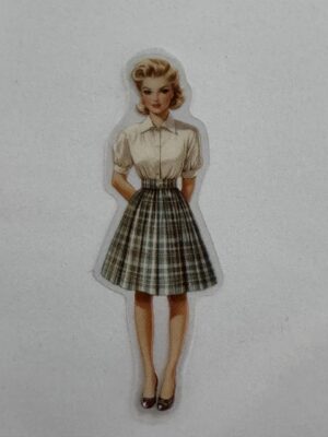7.5cm x 2.5cm - Vintage Pin-Up PET Stickers | Retro 1940s-1950s Women