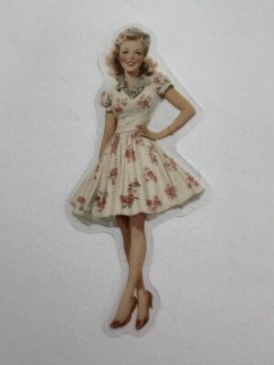 7.5cm x 3.5cm - Vintage Pin-Up PET Stickers | Retro 1940s-1950s Women
