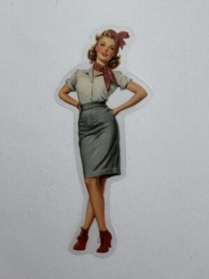 7.5cm x 3cm - Vintage Pin-Up PET Stickers | Retro 1940s-1950s Women