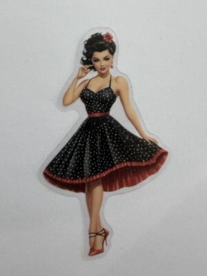 7.25cm x 4cm - Vintage Pin-Up PET Stickers | Retro 1940s-1950s Women