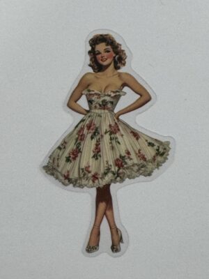 7.5cm x 4.5cm - Vintage Pin-Up PET Stickers | Retro 1940s-1950s Women
