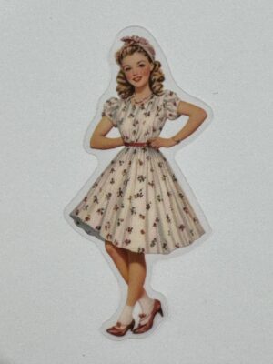 7.5cm x 3cm - Vintage Pin-Up PET Stickers | Retro 1940s-1950s Women