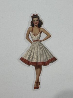 7.5cm x 3.5cm - Vintage Pin-Up PET Stickers | Retro 1940s-1950s Women