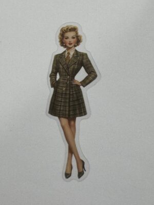 7.25cm x 2.5cm - Vintage Pin-Up PET Stickers | Retro 1940s-1950s Women