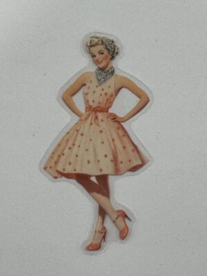 7.25cm x 3.5cm - Vintage Pin-Up PET Stickers | Retro 1940s-1950s Women